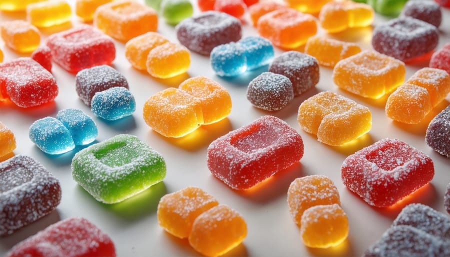 A vibrant display of freeze dried candies showcasing texture and colors